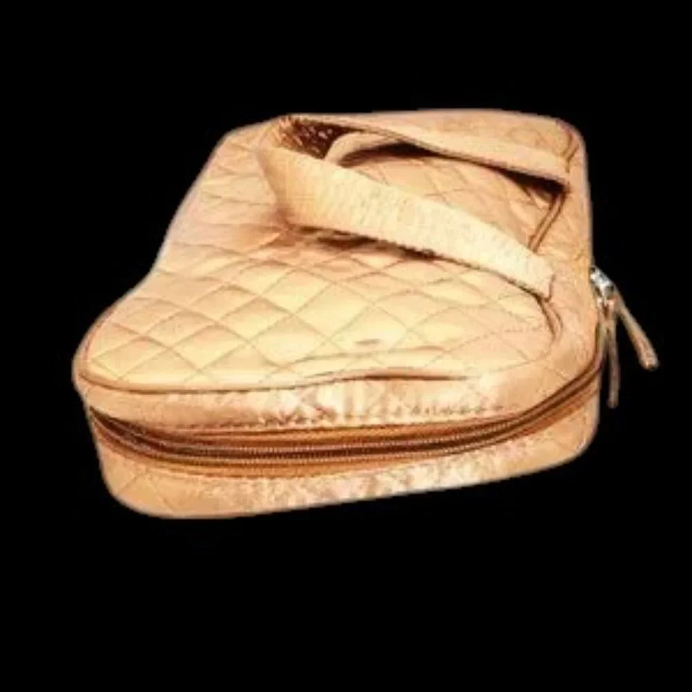 Vintage Gold Makeup Cosmetic Overnight Bag